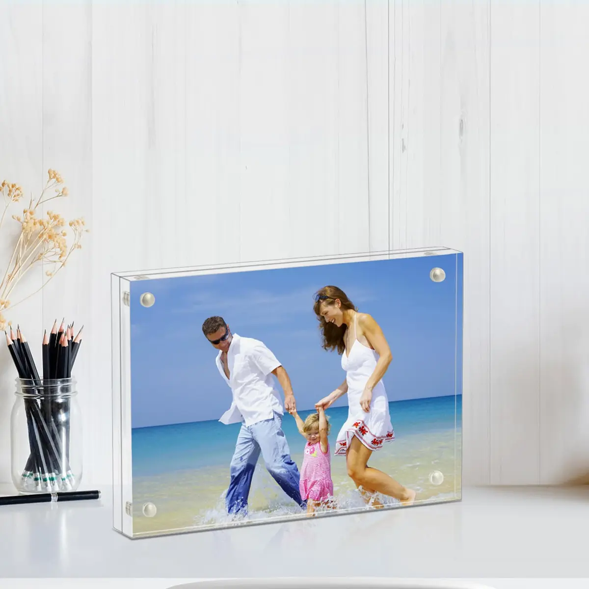 AMEITECH 5x7 inch Acrylic Magnetic Picture Frame | Double-Sided Floating Display - view 6