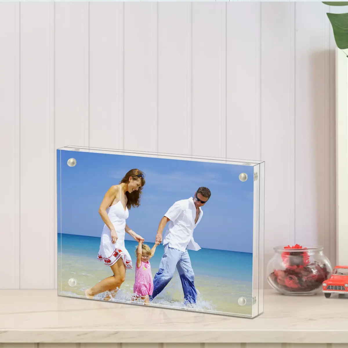 AMEITECH 5x7 inch Acrylic Magnetic Picture Frame | Double-Sided Floating Display - view 7