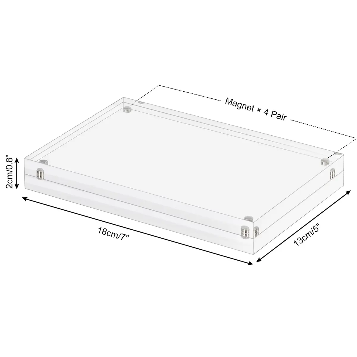 AMEITECH 5x7 inch Acrylic Magnetic Picture Frame | Double-Sided Floating Display - view 2