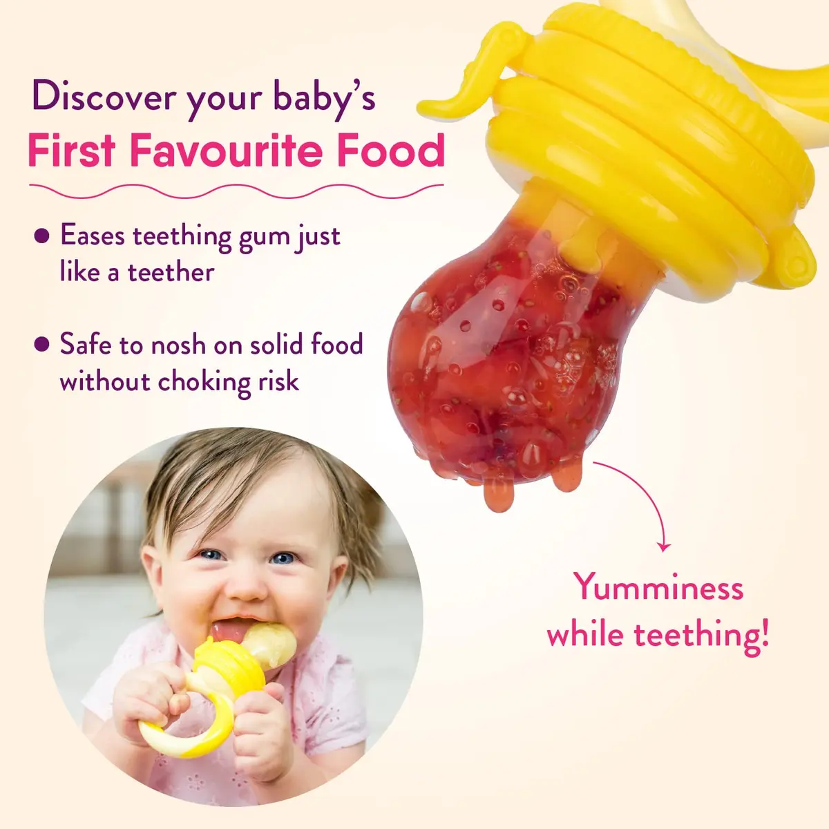 NatureBond Baby Food Feeder/Fruit Feeder Pacifier Nibbler 8 Piece Set | Teething & Weaning in Appetizing Colors - view 4