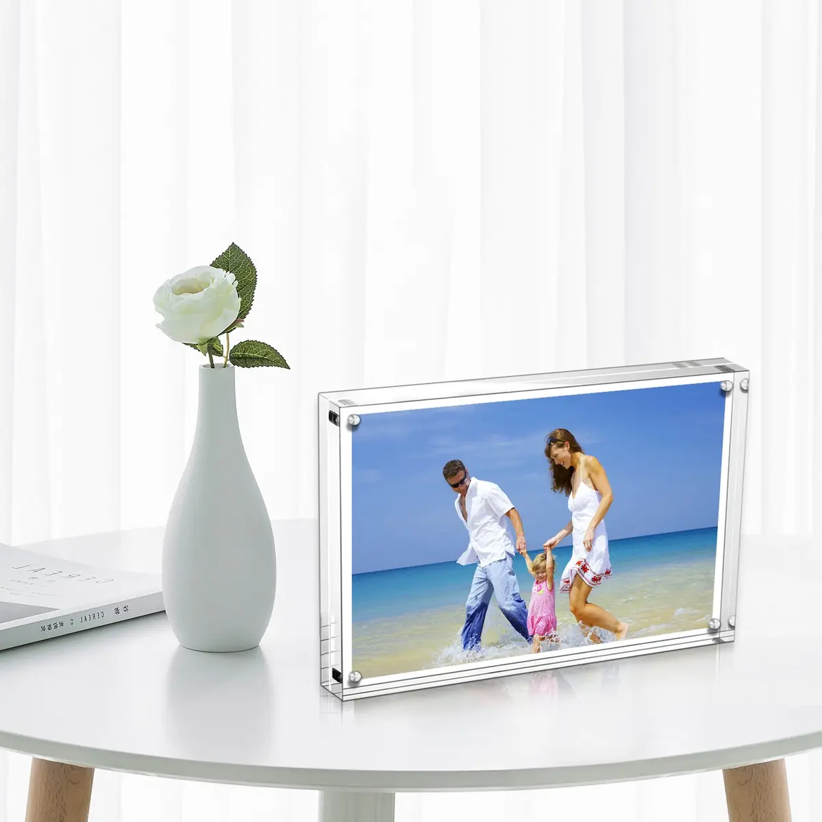 AMEITECH 3.5x5 inch Clear Acrylic Magnetic Picture Frame | Double-Sided Display - view 6