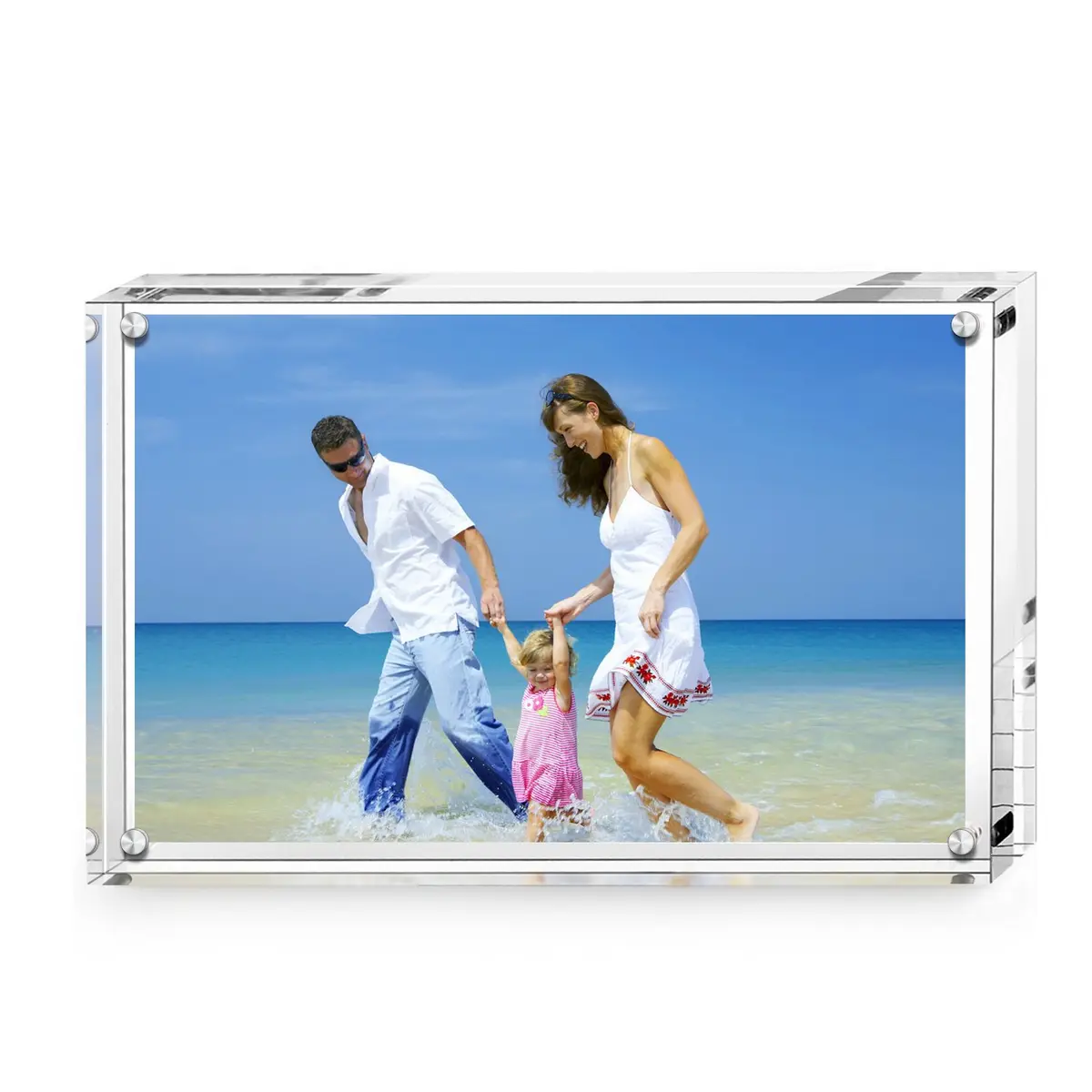 AMEITECH Clear Acrylic Magnetic Picture Frame 15.2cm x 10.2cm (4x6 inch) | Double-Sided Display for Desktop - view 9