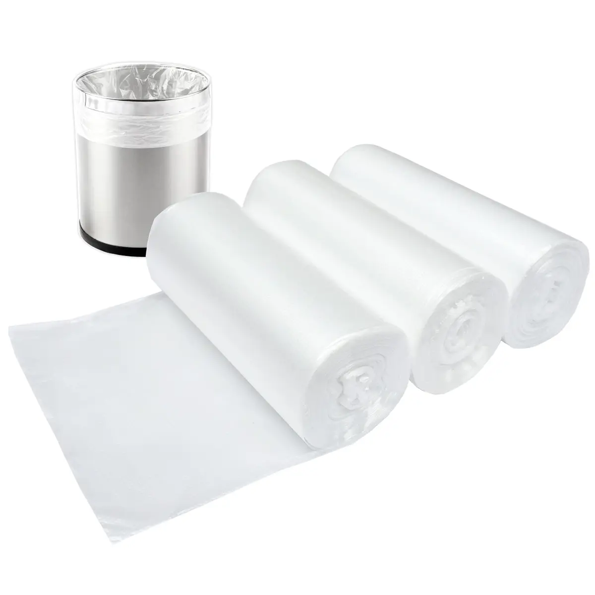 SOSOHOME Clear Small Trash Bags 1.2 Gallon (4.5 Liters) | 150 Count Value Pack - main product image