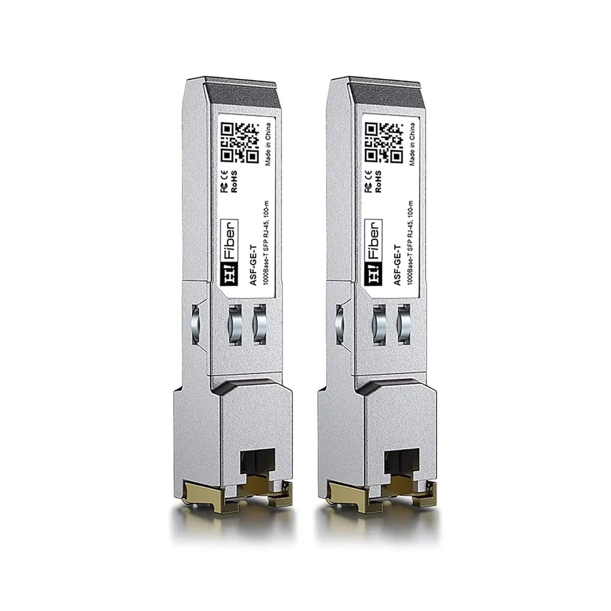 H!Fiber.com 1.25G SFP to RJ45 Module 100m (2-Pack) | Copper Ethernet Transceiver for Cisco, Ubiquiti, Mikrotik - main product image
