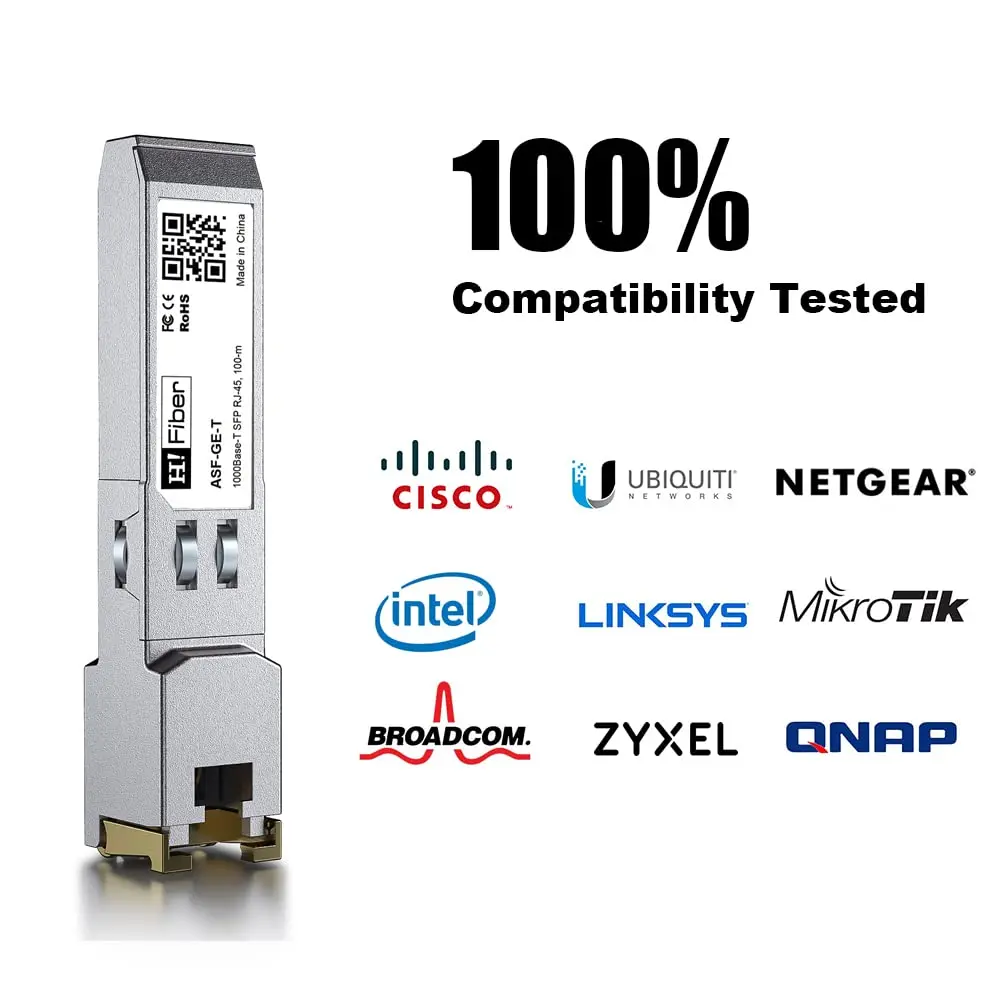 H!Fiber.com 1.25G SFP to RJ45 Module 100m (2-Pack) | Copper Ethernet Transceiver for Cisco, Ubiquiti, Mikrotik - view 6