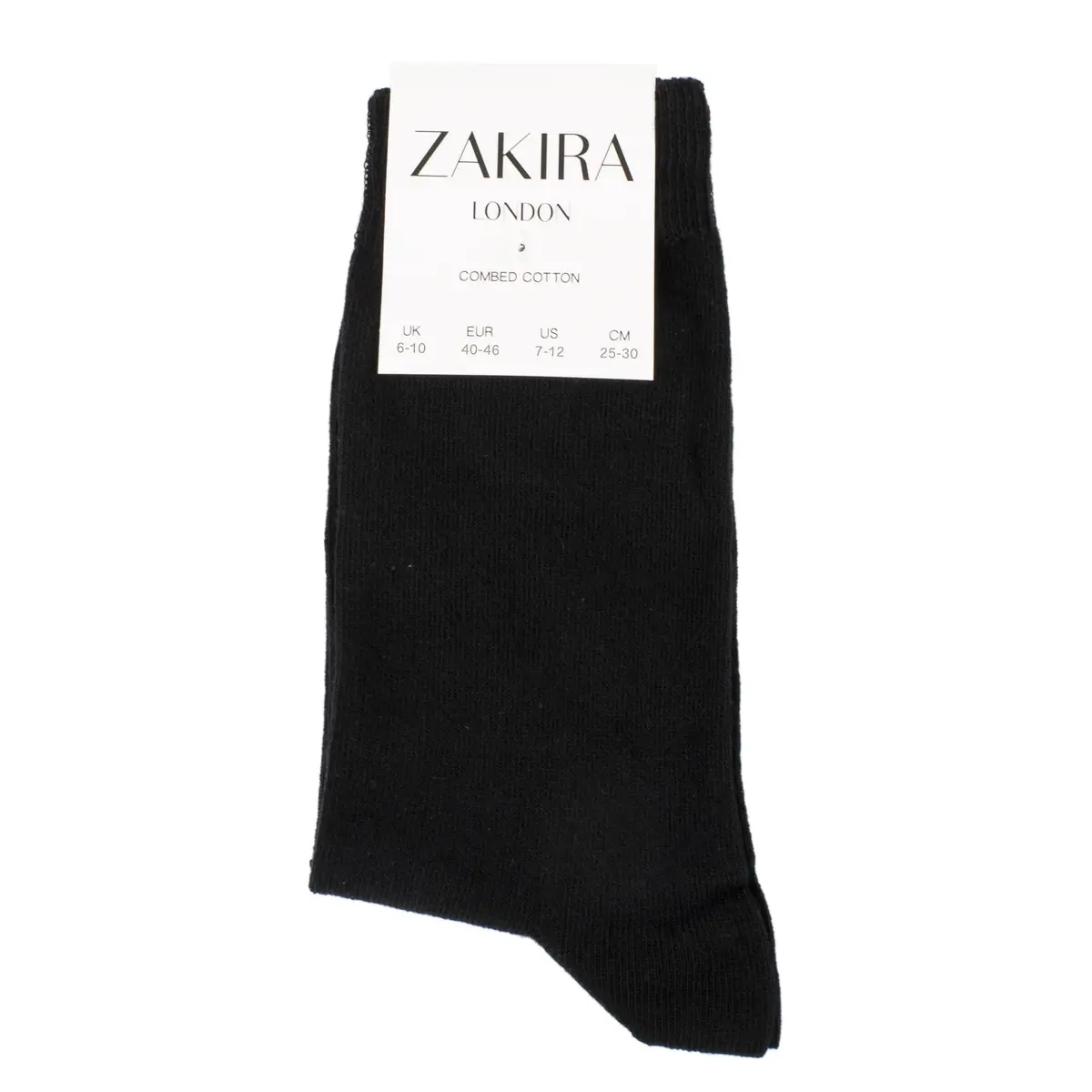 ZAKIRA Dress Socks in Black | Combed Cotton Comfort & Classic Style (7-12 US) - view 6