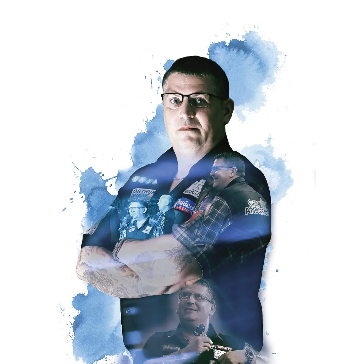 Unicorn Silver Star Gary Anderson Darts 23 g | Natural Tungsten, Textured Grip, Silver/Blue - view 4