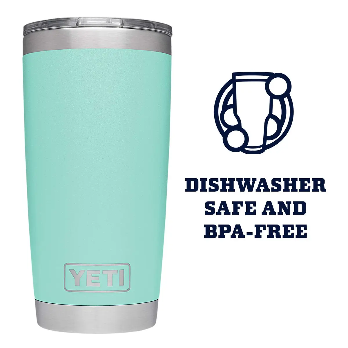 YETI Rambler 20 oz Tumbler with MagSlider Lid, Seafoam | 591ml (20 oz) Stainless Steel Insulated Cup - view 4