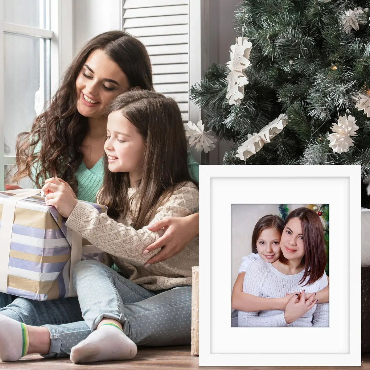 Golden State Art 11x14 White Picture Frame with Mat, Solid Wood & Real Glass, 8x10 - view 9