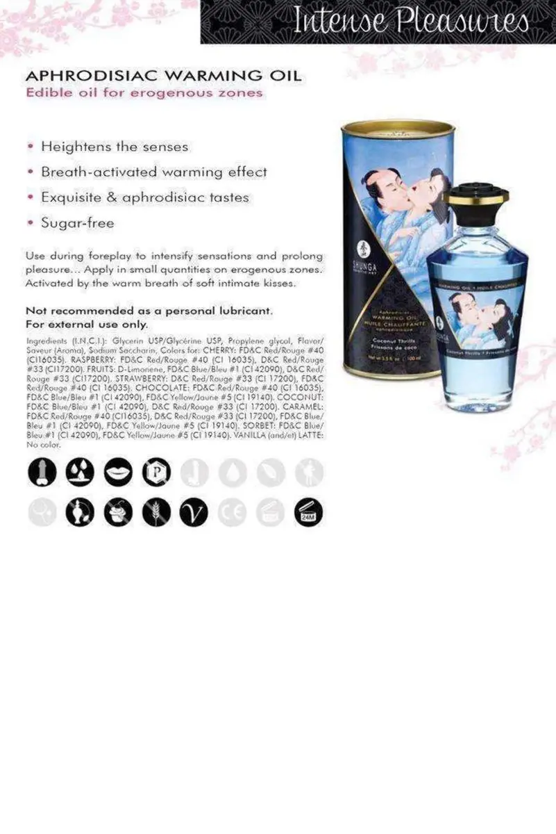 Shunga Warming Massage Oil, Raspberry | Edible, Sensual, 3.5 Fl Oz | Supports Relaxation & Touch - view 4
