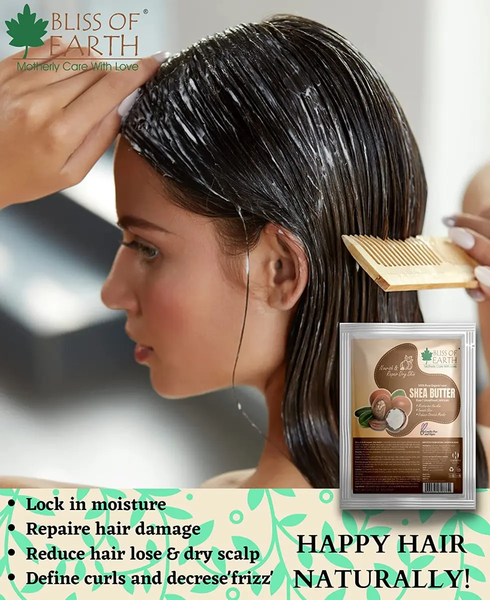 BLISS OF EARTH Organic Raw Shea Butter 100g (3.53oz) | Deeply Moisturizing for Skin & Hair - view 7