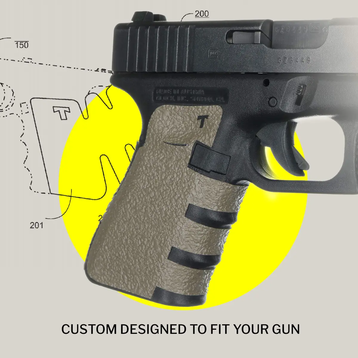 TALON Grips Adhesive Gun Grip for Glock 19, 23, 25, 32, 38 (Gen 1/2/3) | Made in the USA - view 4
