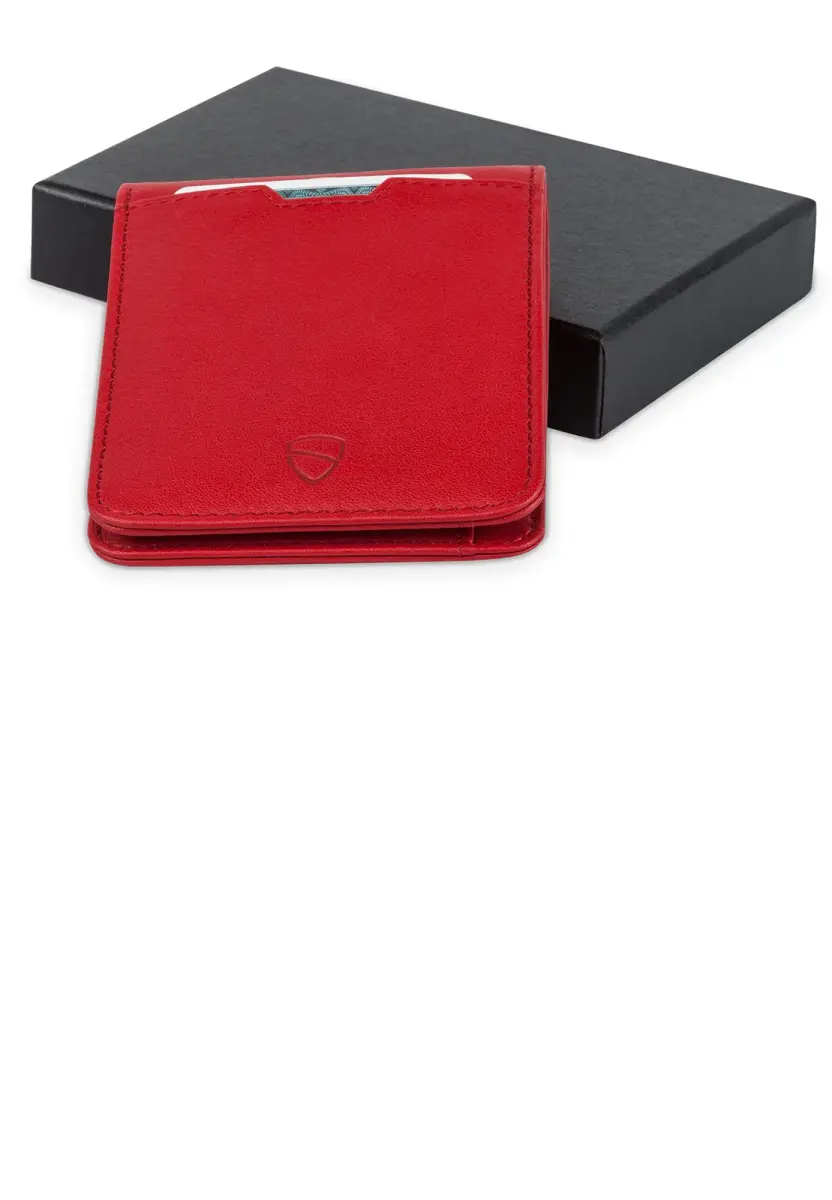 Vaultskin Manhattan Slim Leather Bifold RFID Wallet for Men (Red) | Premium Italian Leather, RFID-Blocking Security - view 6