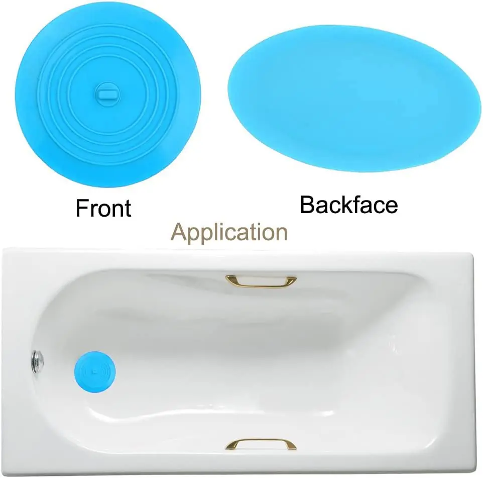V-TOP Bath Tub Drain Stopper 2 Pack, 6 inch Silicone Drain Cover Tub Plug | Universal Fit for Kitchen & Bathroom - view 6