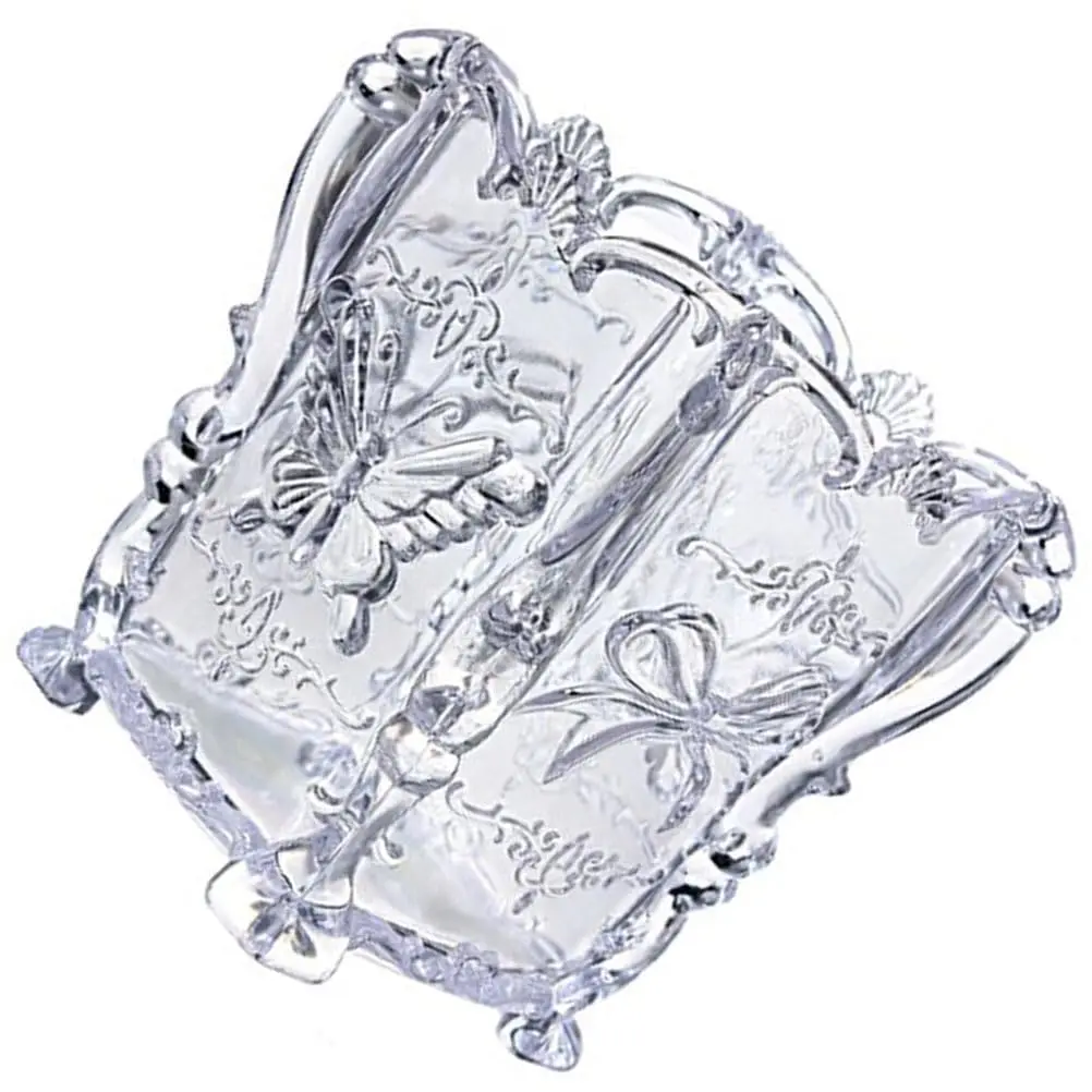 FRCOLOR Acrylic Makeup Brush Holder with Butterfly Carving | 11cm x 9cm x 9cm (4.3" x 3.6" x 3.6") - view 6