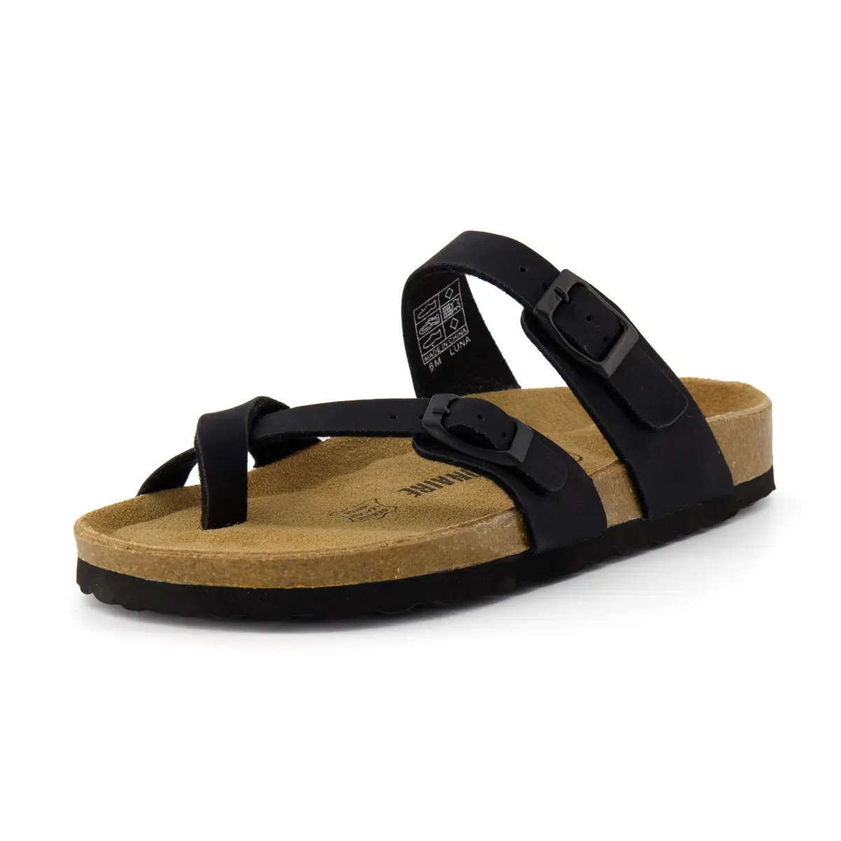 CUSHIONAIRE Luna Cork Footbed Sandals for Women with Crossover Straps | Supportive & Stylish for Indian Summers - view 9
