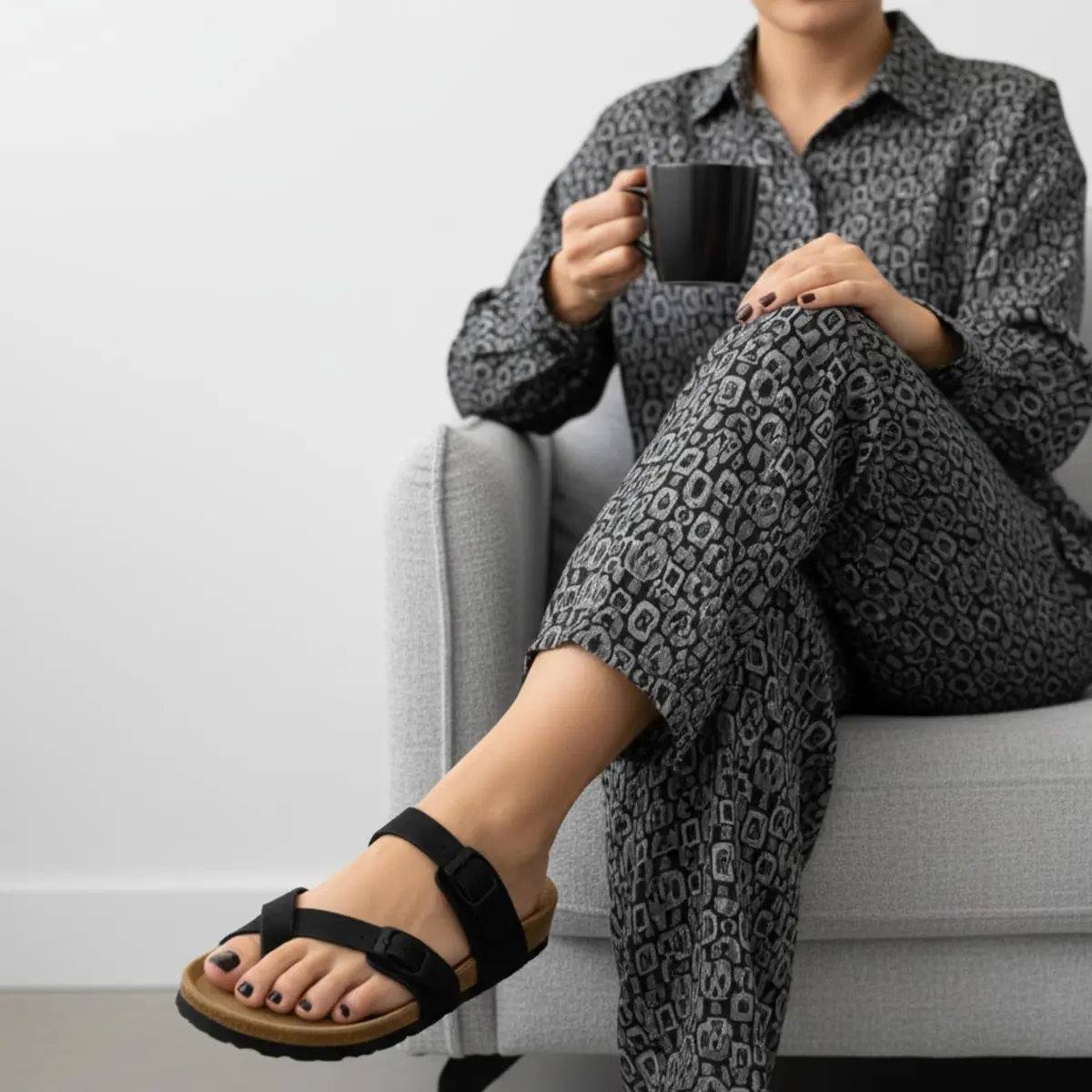 CUSHIONAIRE Luna Cork Footbed Sandals for Women with Crossover Straps | Supportive & Stylish for Indian Summers - view 2