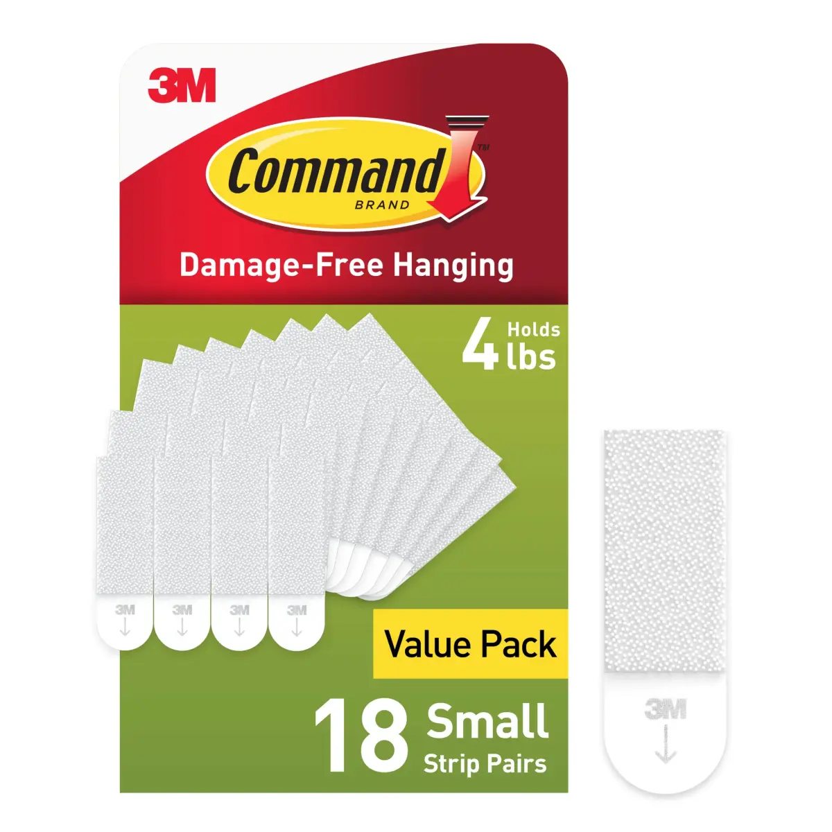 Command Small Picture Hanging Strips 36 Strips (18 Pairs) | Holds 4 lb Frames, Damage-Free Wall Hanging - main product image