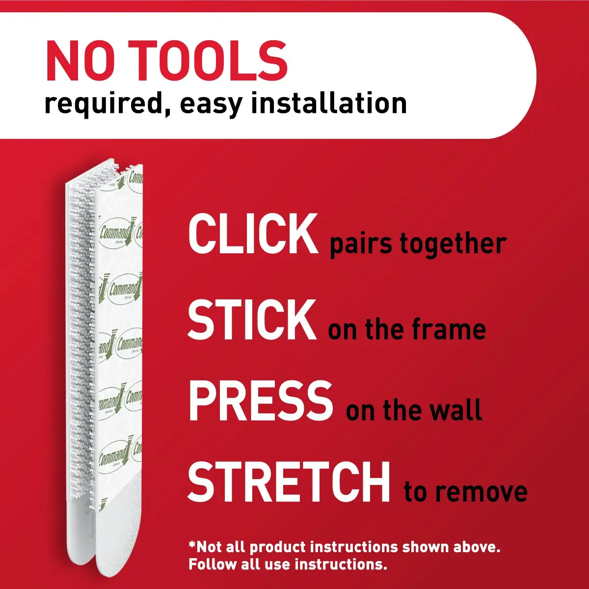 Command Small Picture Hanging Strips 36 Strips (18 Pairs) | Holds 4 lb Frames, Damage-Free Wall Hanging - view 8