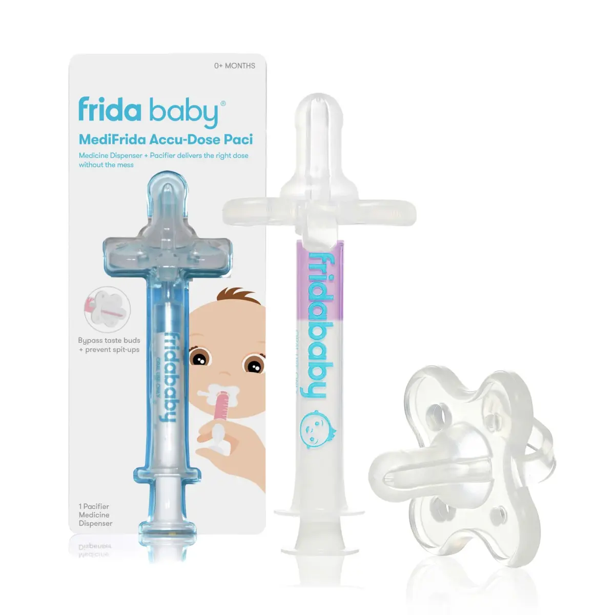 Frida Baby Medicine Pacifier Syringe, Accu-Dose Paci, 1 Count (Clear) | Mess-Free Dosing for Infants - main product image