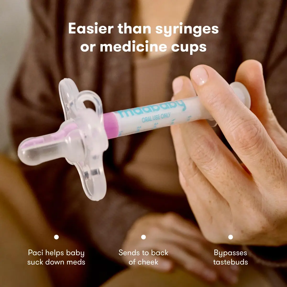 Frida Baby Medicine Pacifier Syringe, Accu-Dose Paci, 1 Count (Clear) | Mess-Free Dosing for Infants - view 3