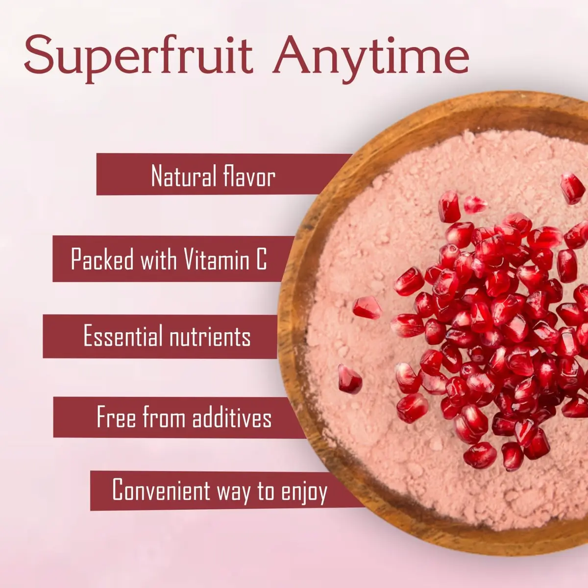 Holy Natural Pomegranate Powder 100g (3.52 Oz) | Organic Fruit Powder for Baking & Drinks - view 4