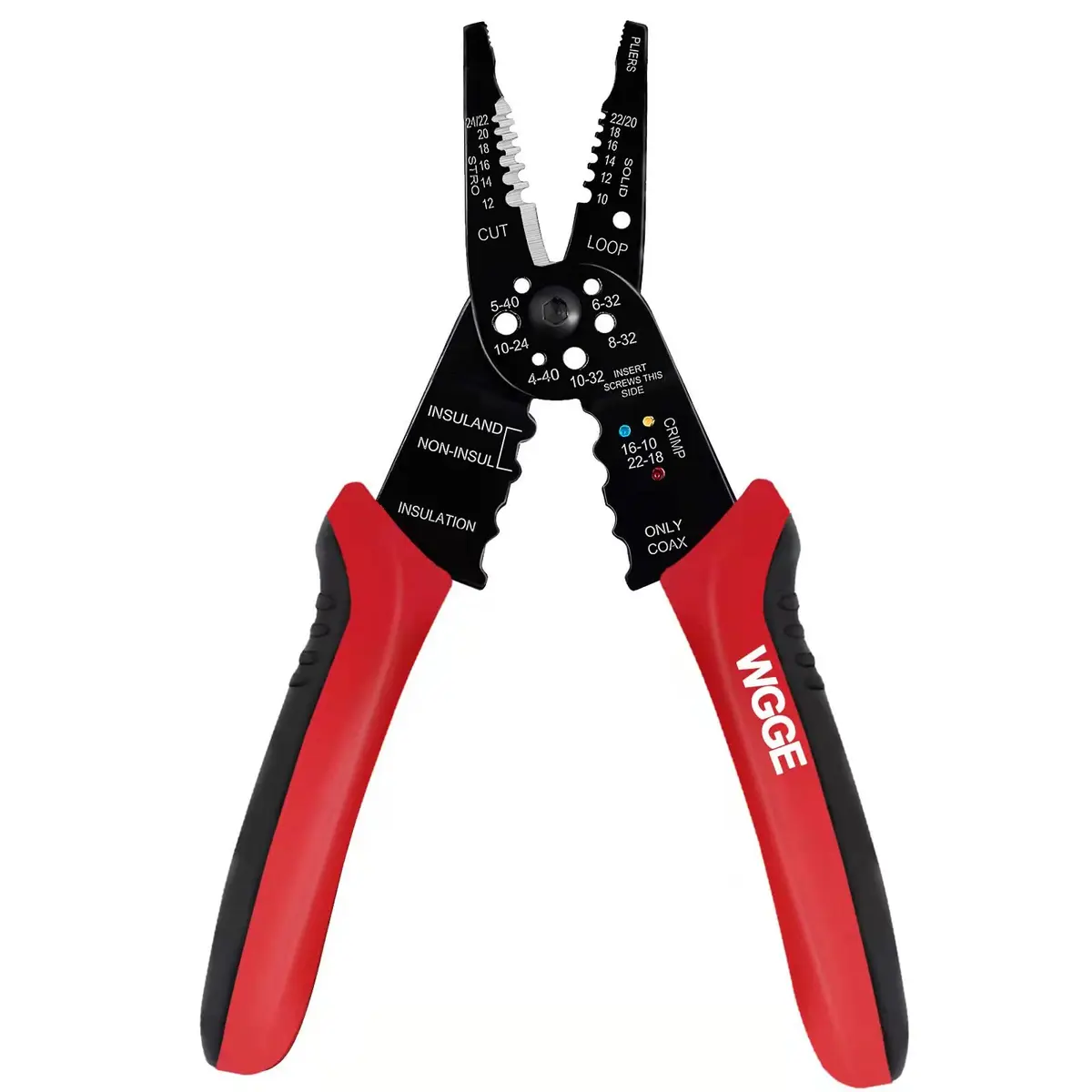 WGGE WG-015 Professional Wire Stripper, Wire Cutter & Crimper 8-inch | Accurate, Durable & Ergonomic - main product image