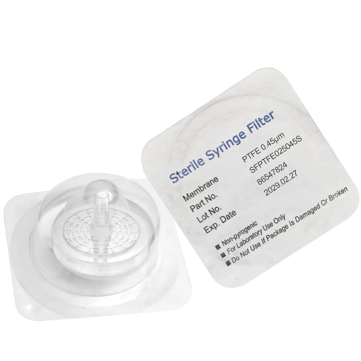 Biomed Scientific Sterile PTFE Syringe Filters 25mm Diameter 0.45 µm Pore Size | 10/Pack - main product image