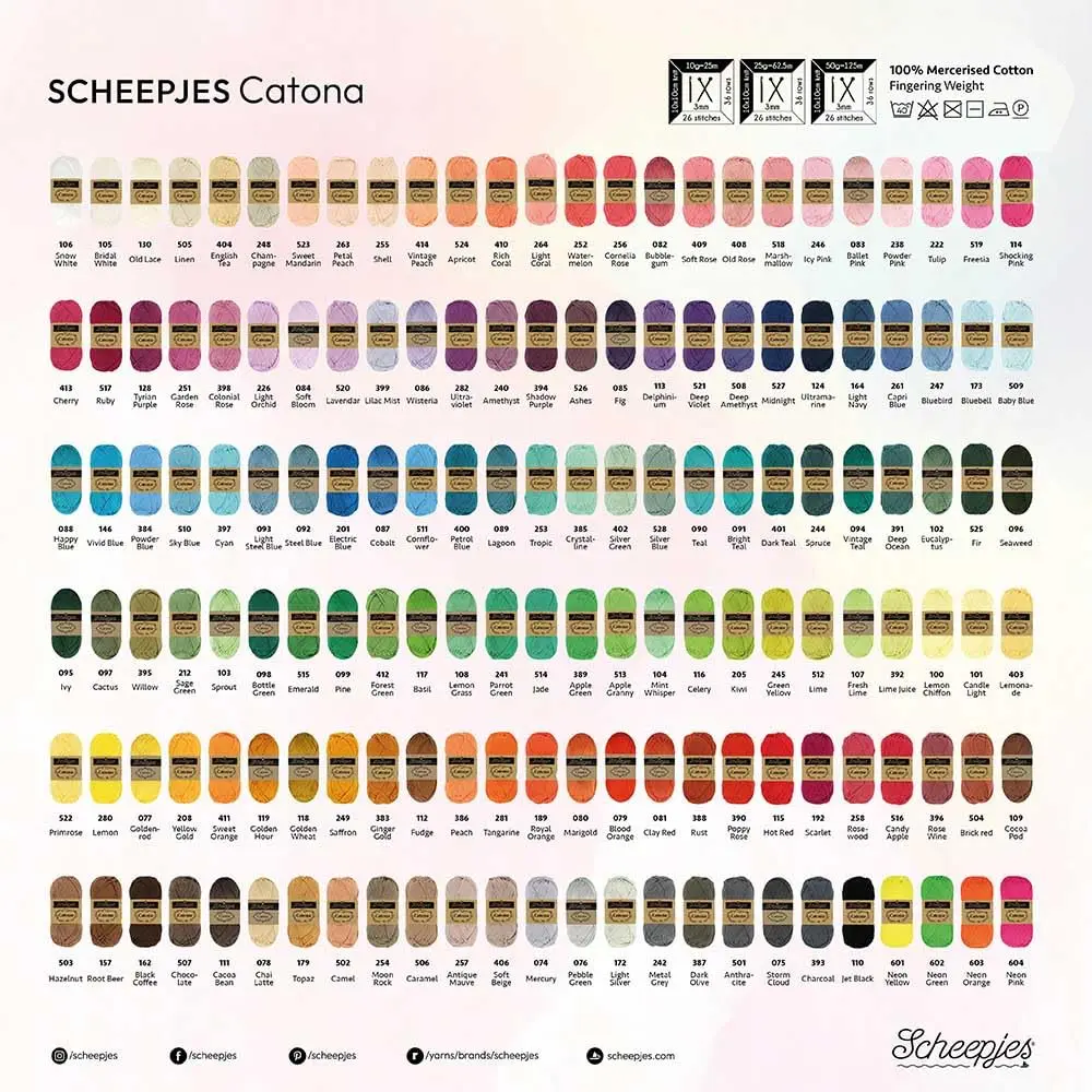 Scheepjes Icy Pink Cotton Yarn 50g | 100% Mercerized Cotton, Fine Gauge, Machine Washable - view 3