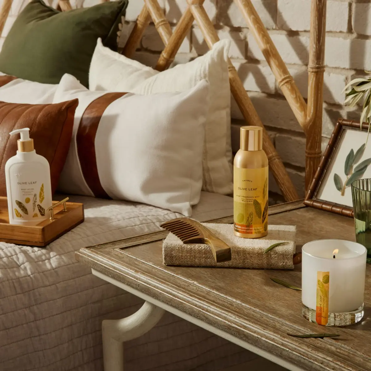 Thymes Olive Leaf Body Lotion 270ml (9.25 fl oz) | Hydrating Moisturizer with Shea Butter & Vitamin E - view 3