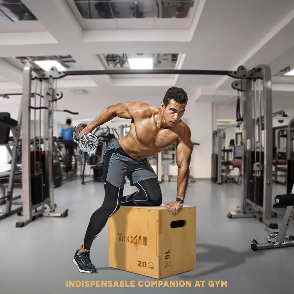 Yes4All 3-in-1 Wooden Plyo Box 16x20x24 inches | 450 lbs Capacity for Home Gym Workouts - view 6