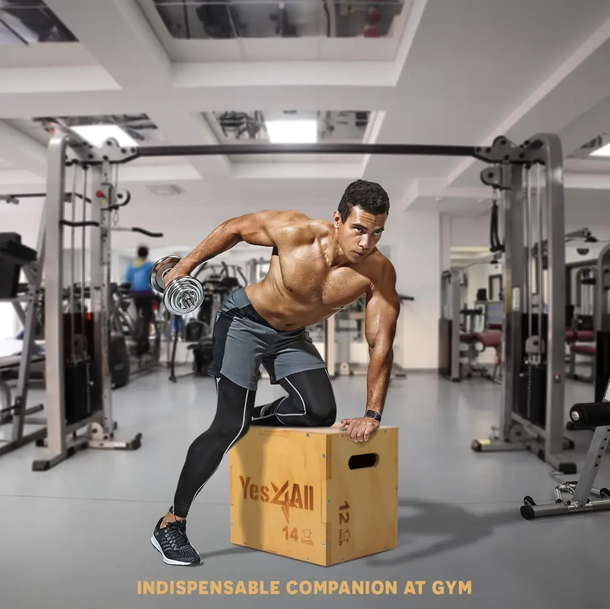 Yes4All 3-in-1 Wooden Plyo Box 16"x14"x12" | 450 lbs Capacity for Home Gym Strength Training - view 6