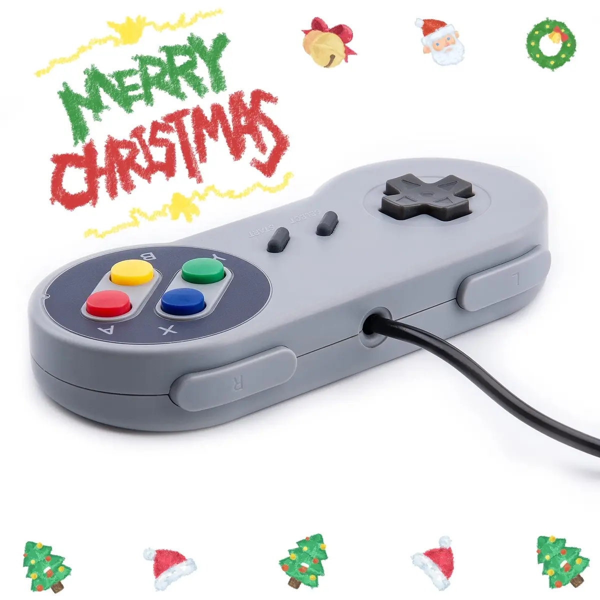 Rii Classic Retro USB Wired Game Controller for PC Gaming, Grey | 2 Pack, Compatible with Windows & Mac - view 2