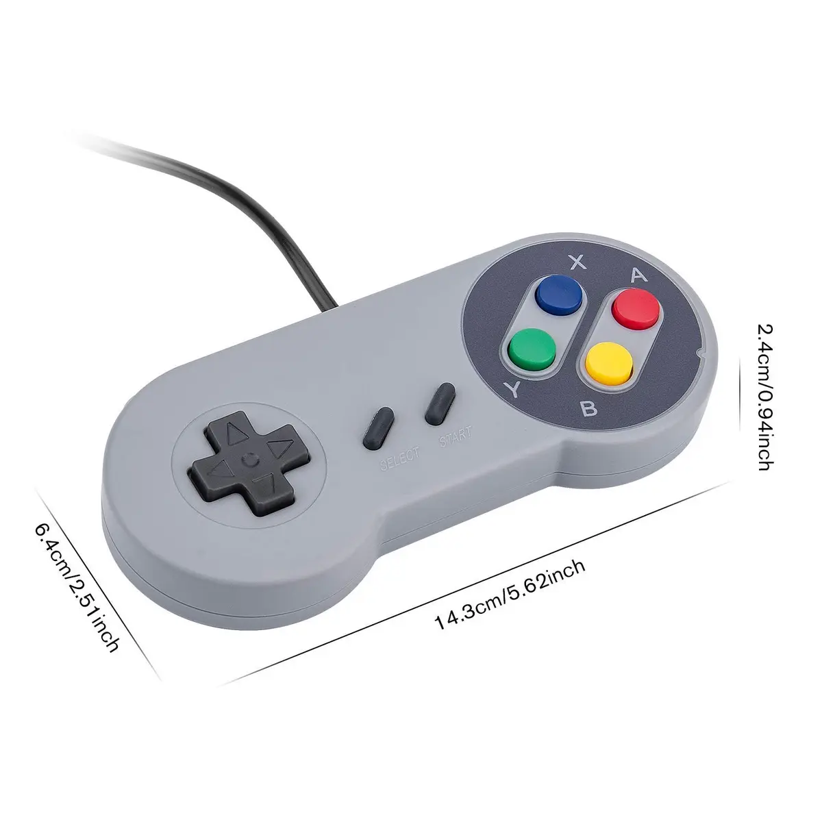 Rii Classic Retro USB Wired Game Controller for PC Gaming, Grey | 2 Pack, Compatible with Windows & Mac - view 4
