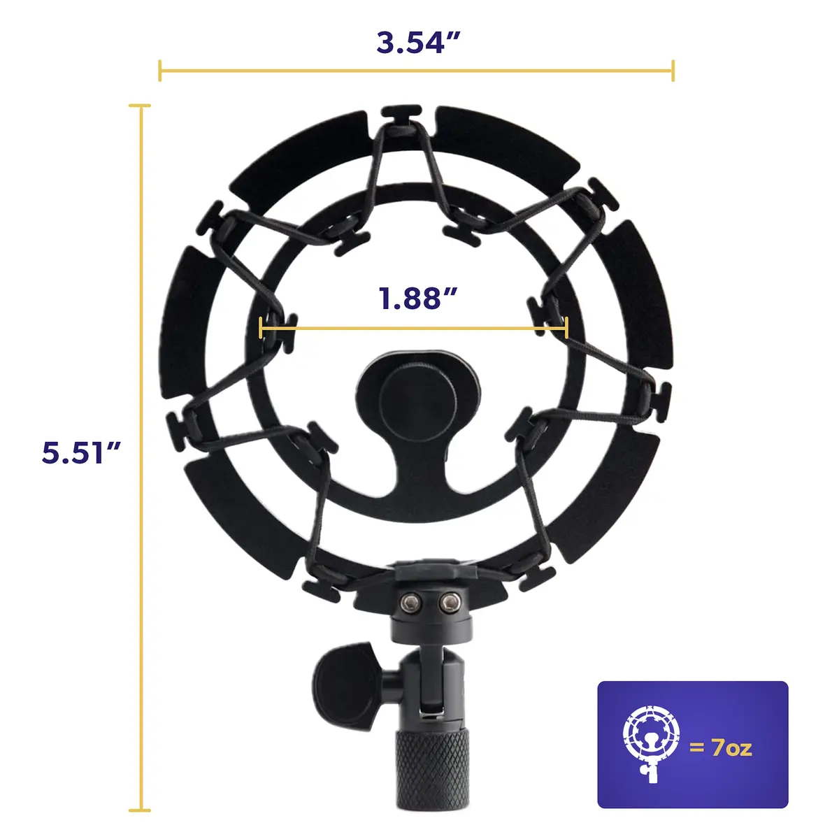 Auphonix Pro Microphone Shock Mount - Mic Holder Compatible w/Blue Yeti, Snowball & Pro Microphones | Vibration & Shock Protection - view 6