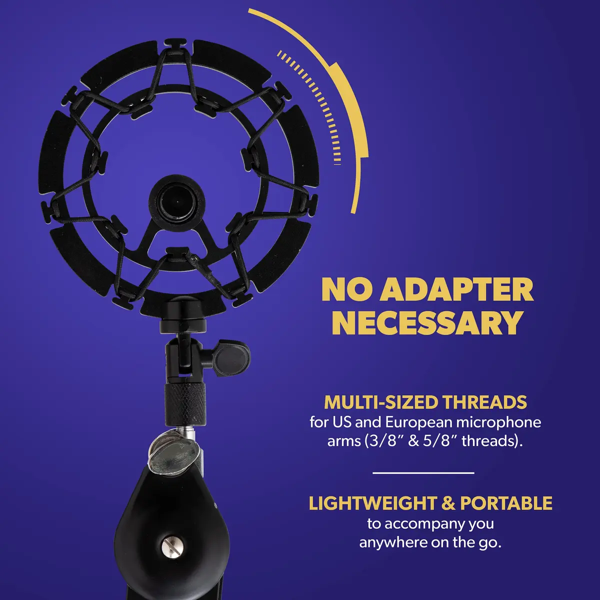 Auphonix Pro Microphone Shock Mount - Mic Holder Compatible w/Blue Yeti, Snowball & Pro Microphones | Vibration & Shock Protection - view 3