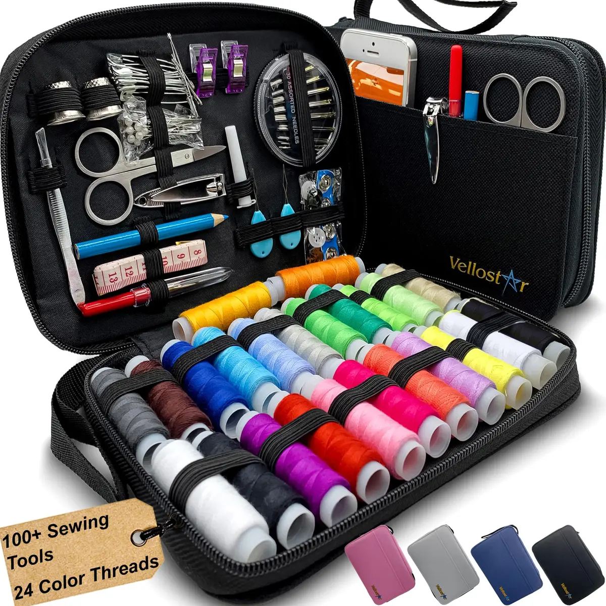 VelloStar Sewing Kit for Adults 100-Piece | Emergency Repairs, Beginner Friendly, Compact & Durable - main product image