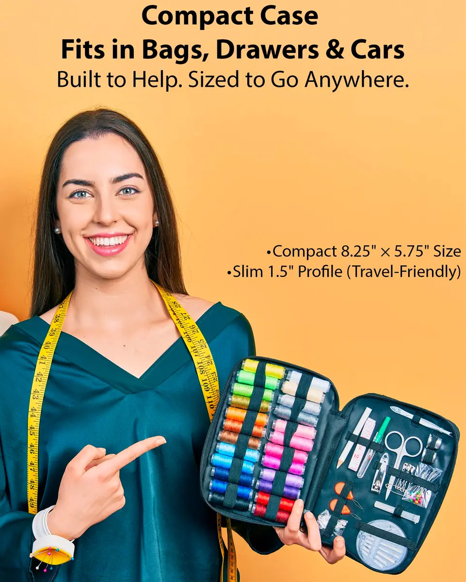 VelloStar Sewing Kit for Adults 100-Piece | Emergency Repairs, Beginner Friendly, Compact & Durable - view 2