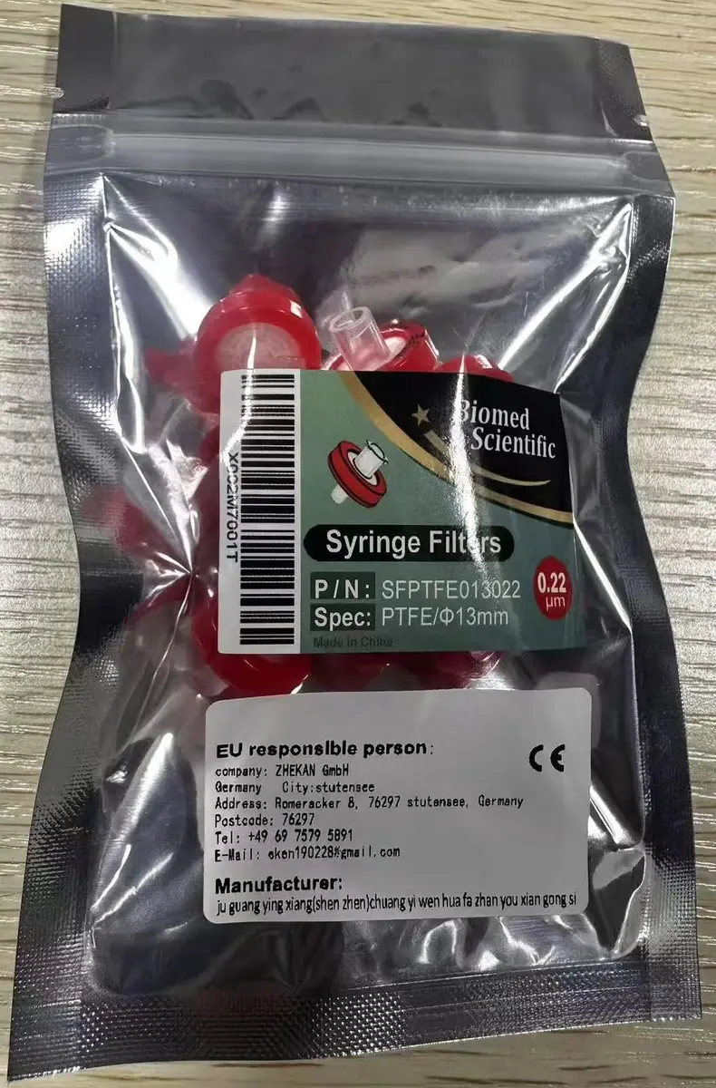 Biomed Scientific Sterile PTFE Syringe Filters 25mm 0.22 Micron | 100/pk Lab Filtration - view 2