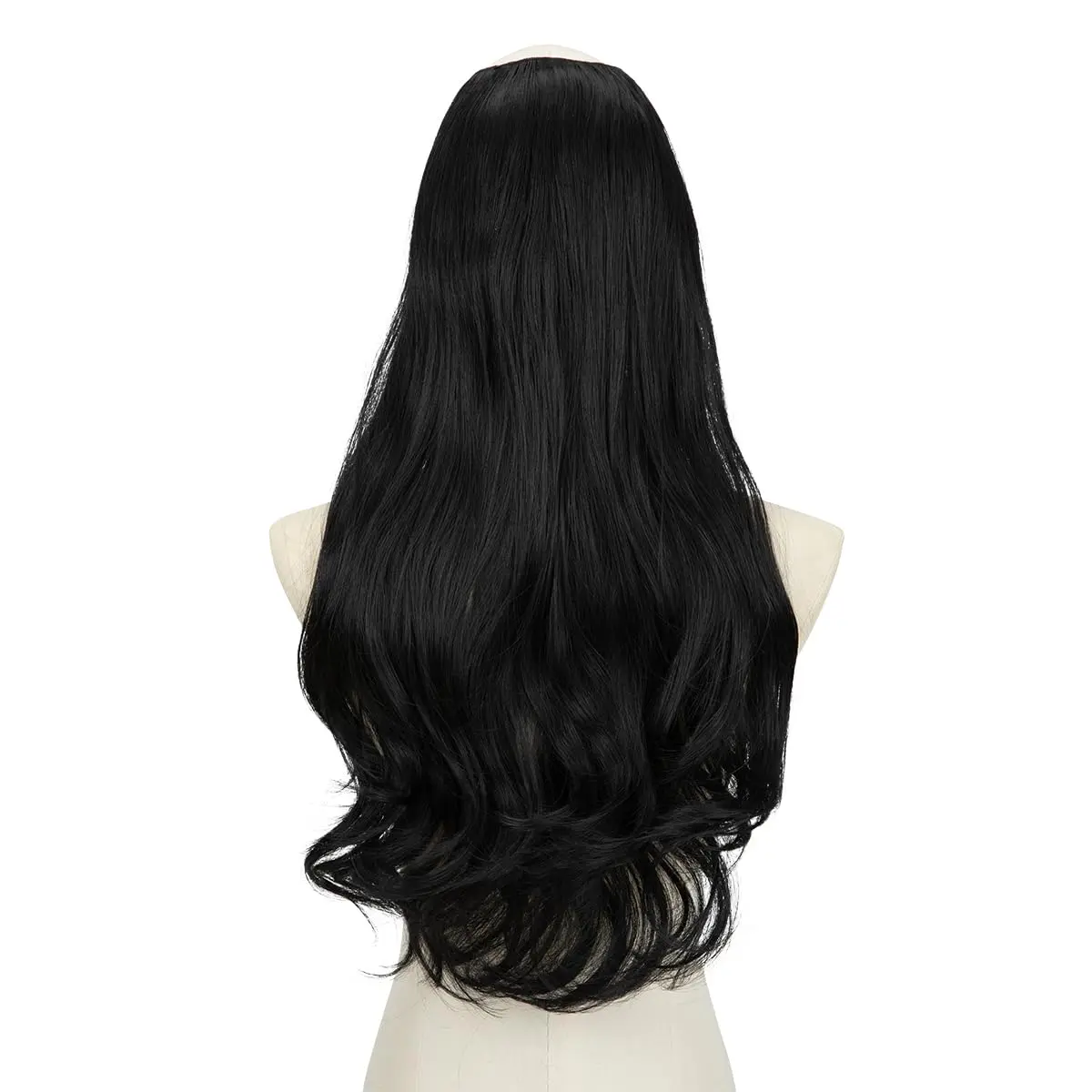 SARLA Clip in U Part Hair Extensions Synthetic Long Wavy Curly 24 Inch | Thick Full Head Hairpiece for Women - view 2