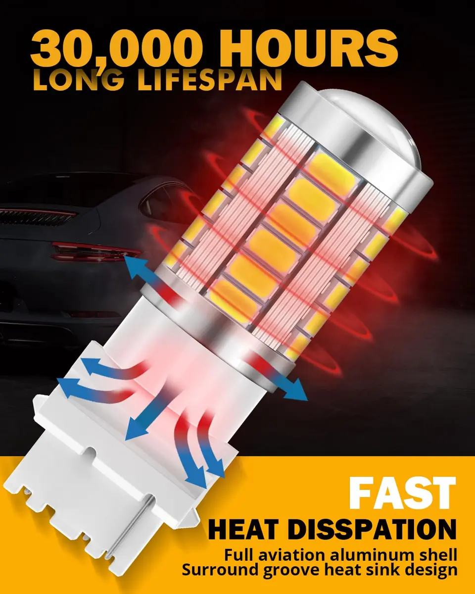 Auxbeam 3156 LED Bulbs White 6500K 4000 Lumens (Set of 2) | Plug & Play T25 P27W Replacement for Turn Signal Backup Lights - view 5