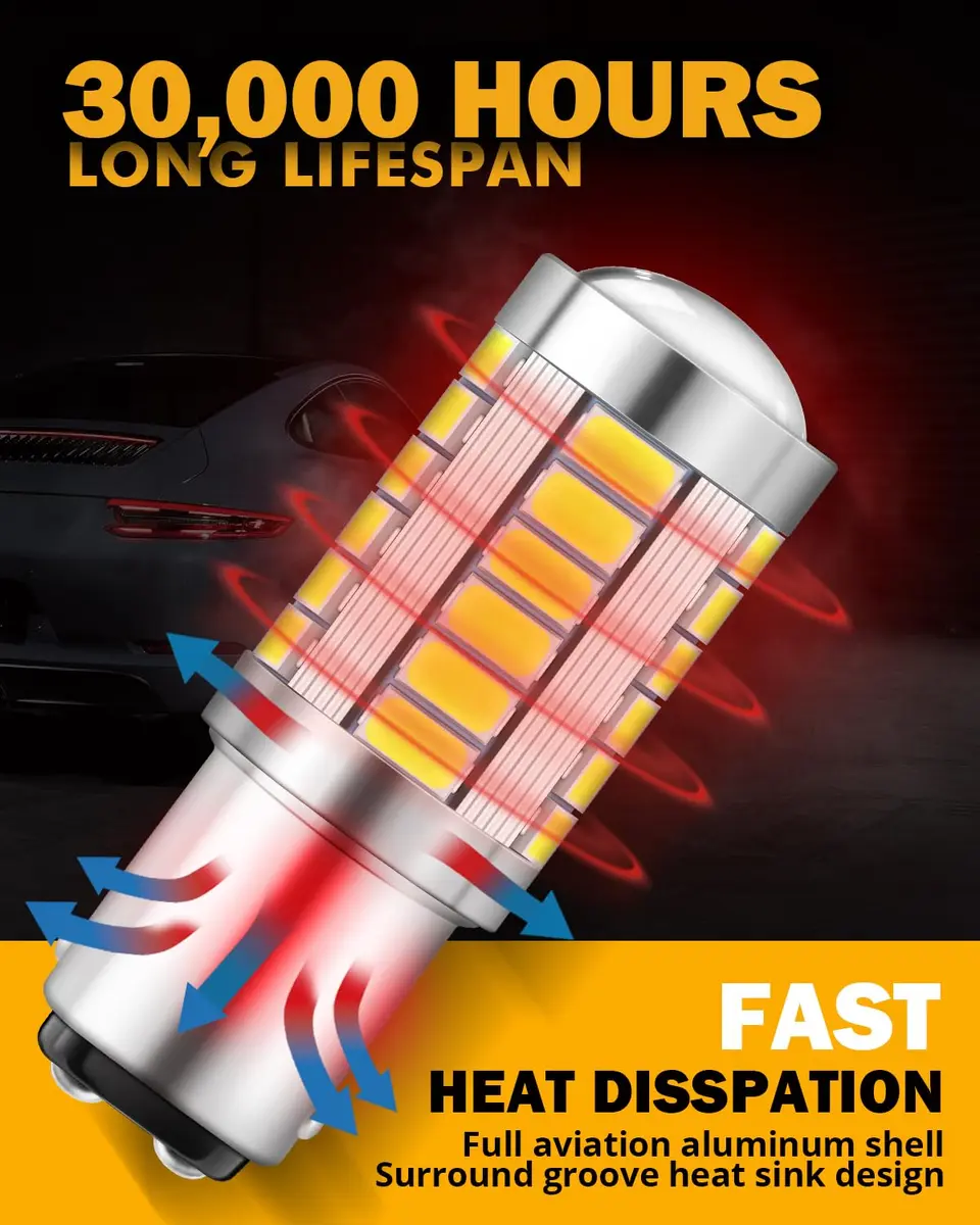 Auxbeam 1157 BAY15D LED Bulbs White 6500K 4000 Lumens (Pack of 2) | Brighter Reverse & Tail Lights - view 5