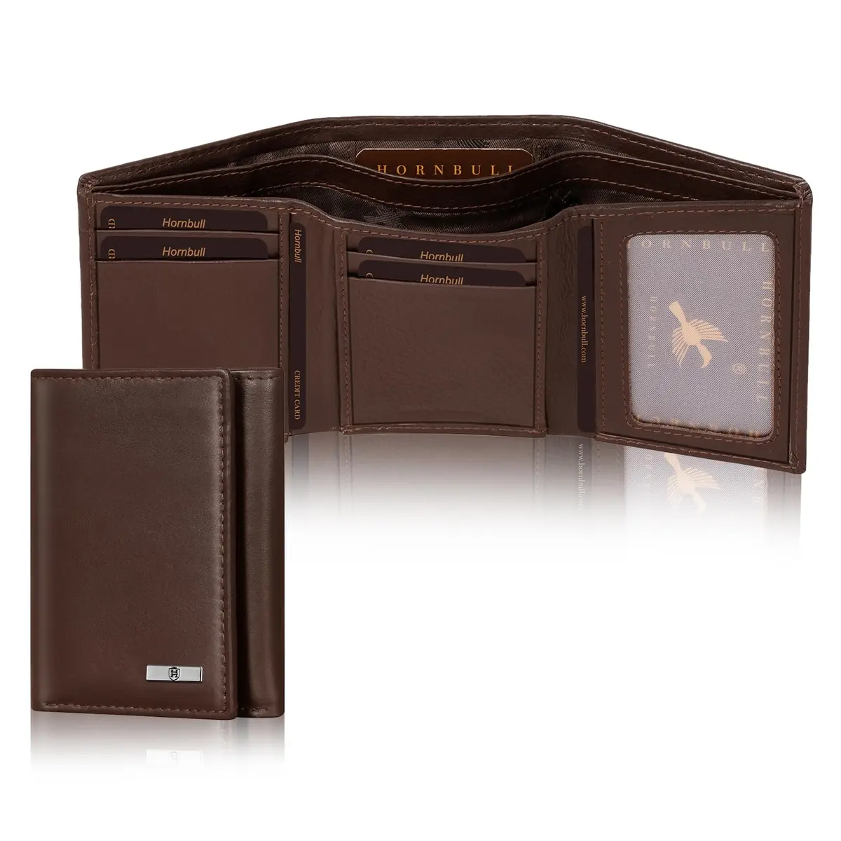 HORNBULL Trifold Leather Wallet for Men - Premium Top Grain Leather, Casual Style, 2 Compartments, 5 Card Slots, Brown | RFID Protected - view 5