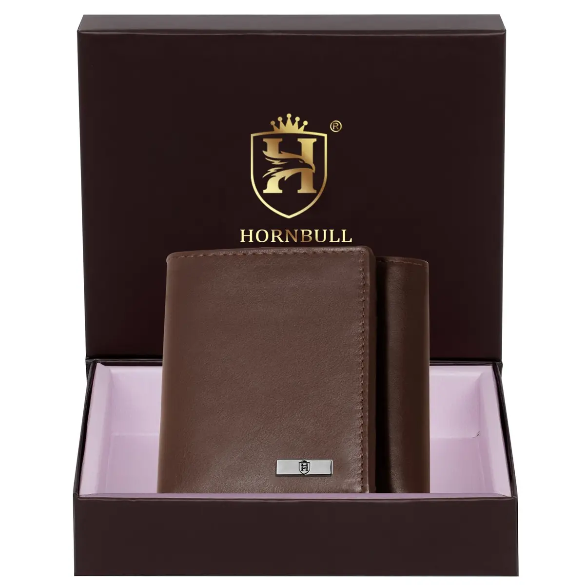 HORNBULL Trifold Leather Wallet for Men - Premium Top Grain Leather, Casual Style, 2 Compartments, 5 Card Slots, Brown | RFID Protected - view 2