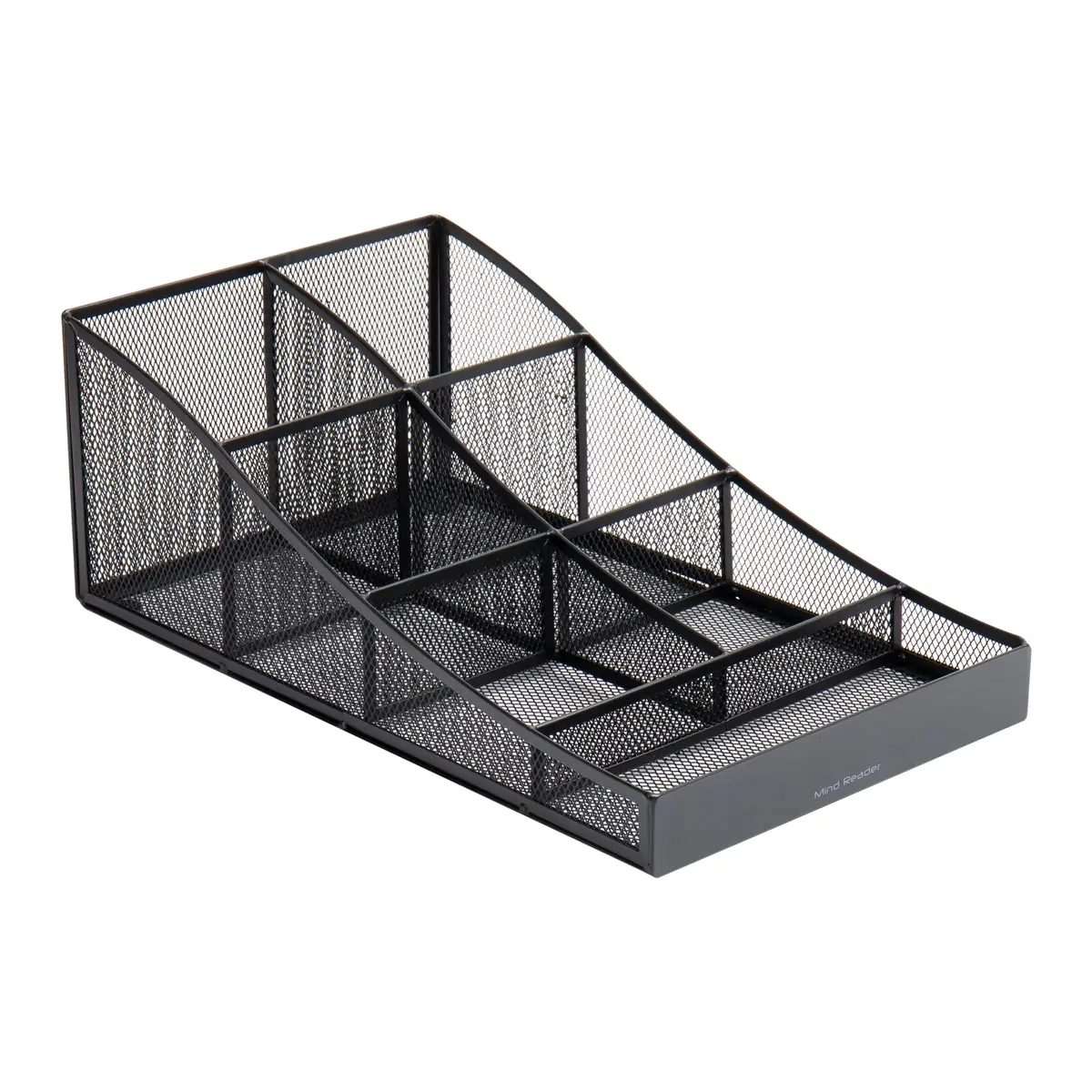 Mind Reader Countertop Organizer, 7-Compartment Metal Mesh Caddy for Breakroom Supplies | Black - view 7