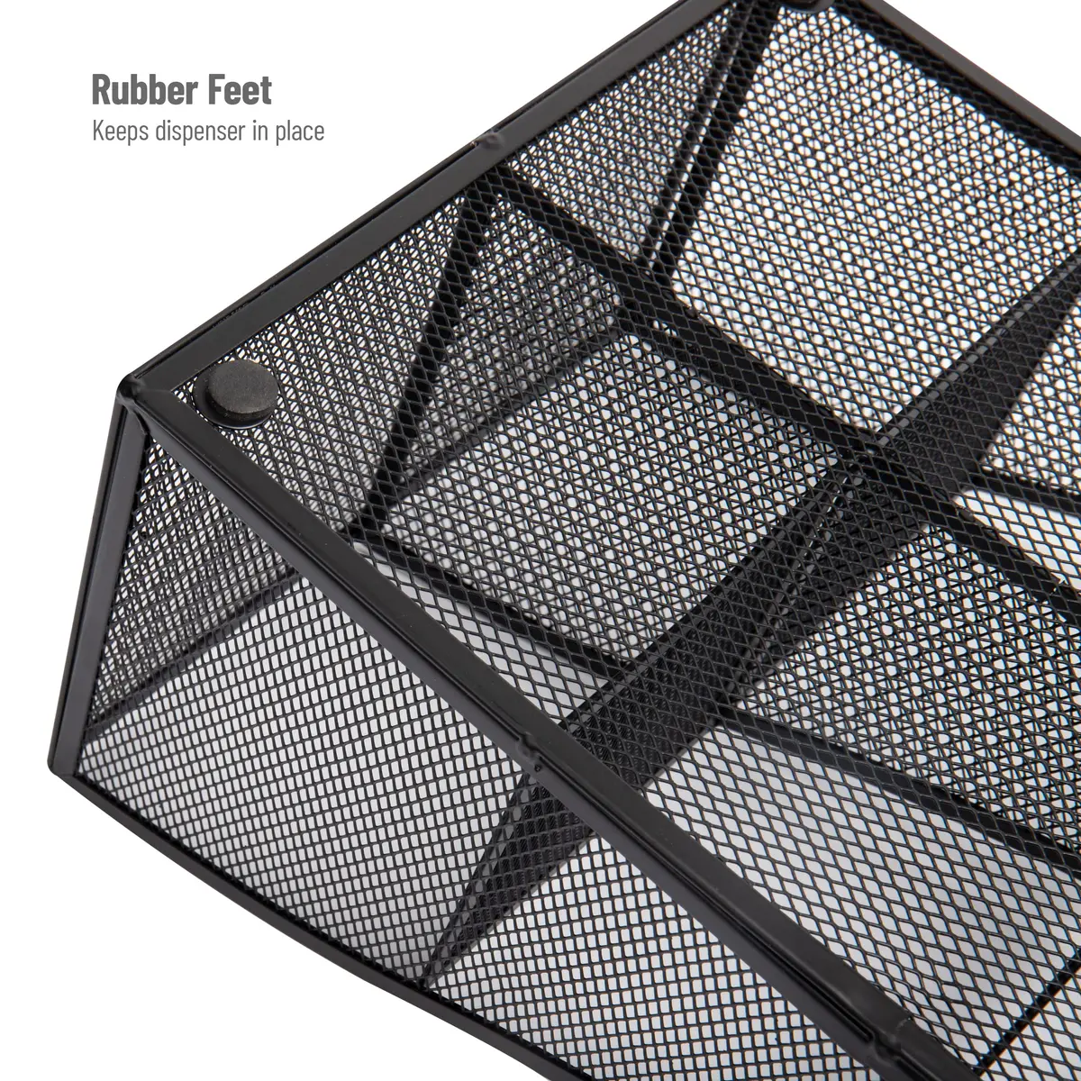 Mind Reader Countertop Organizer, 7-Compartment Metal Mesh Caddy for Breakroom Supplies | Black - view 4