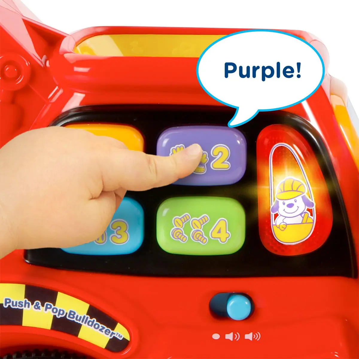 VTech Pop-a-Balls Push and Pop Bulldozer, Red | Interactive Motor Skills Toy for Kids 1-6 - view 4
