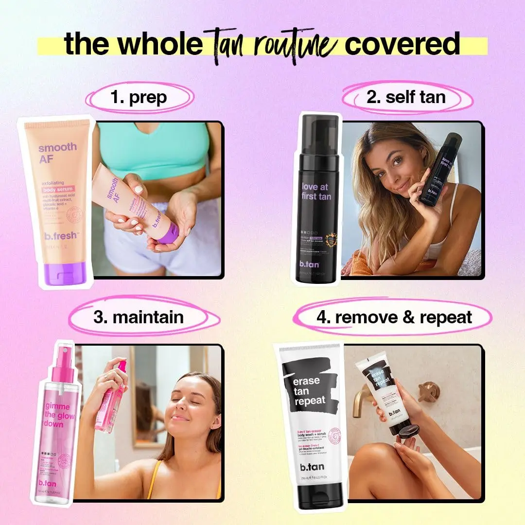 B.TAN Violet Self Tanner Mousse 200ml (6.7 Fl Oz) | Color Correcting Fake Tan Foam - view 6