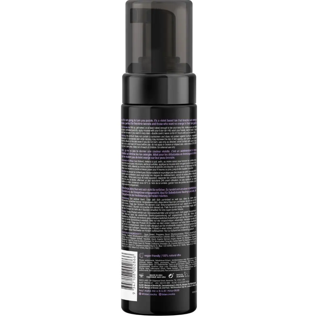 B.TAN Violet Self Tanner Mousse 200ml (6.7 Fl Oz) | Color Correcting Fake Tan Foam - view 2