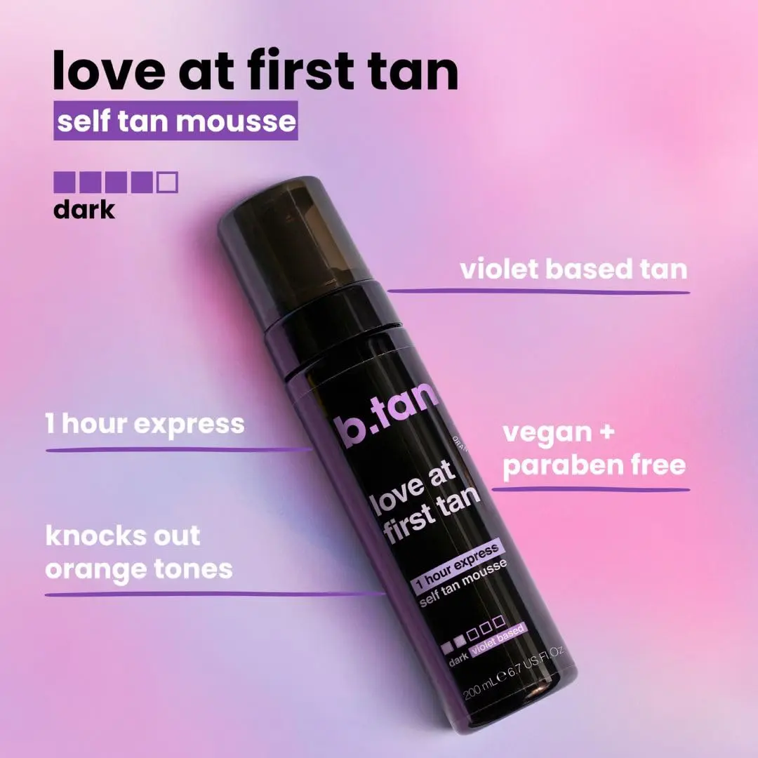 B.TAN Violet Self Tanner Mousse 200ml (6.7 Fl Oz) | Color Correcting Fake Tan Foam - view 3